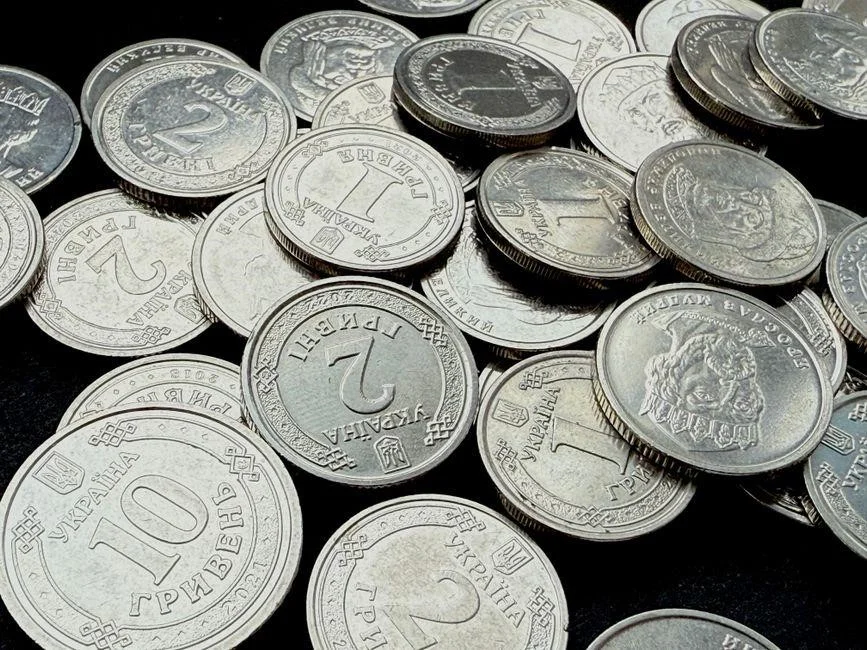 A stack of custom engraved coins