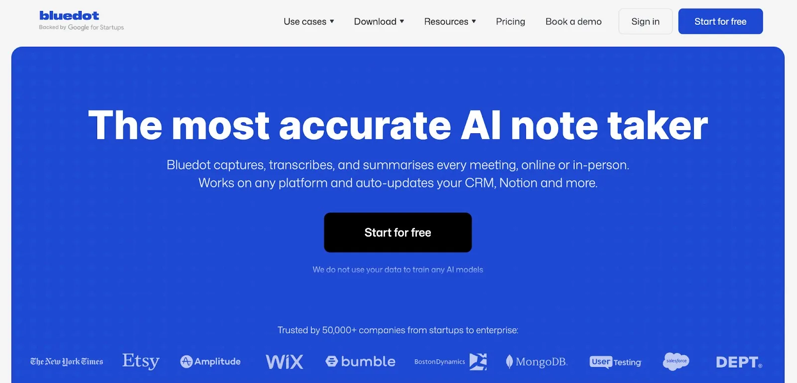 Bluedot Best Bot-Free Meeting Recorder