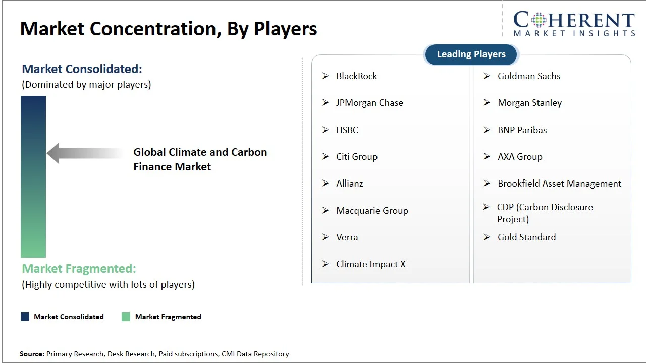 Climate and Carbon Finance Market Concentration By Players
