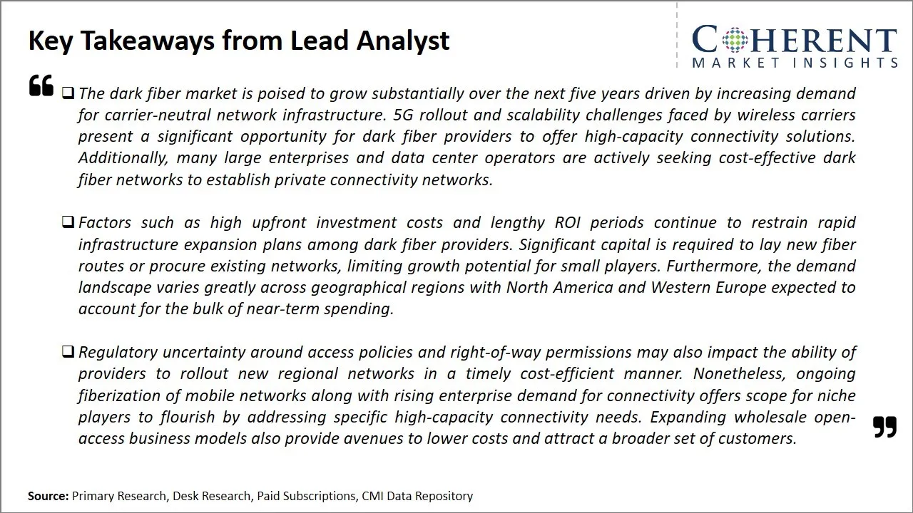 Dark fiber market key takeways from lead analyst