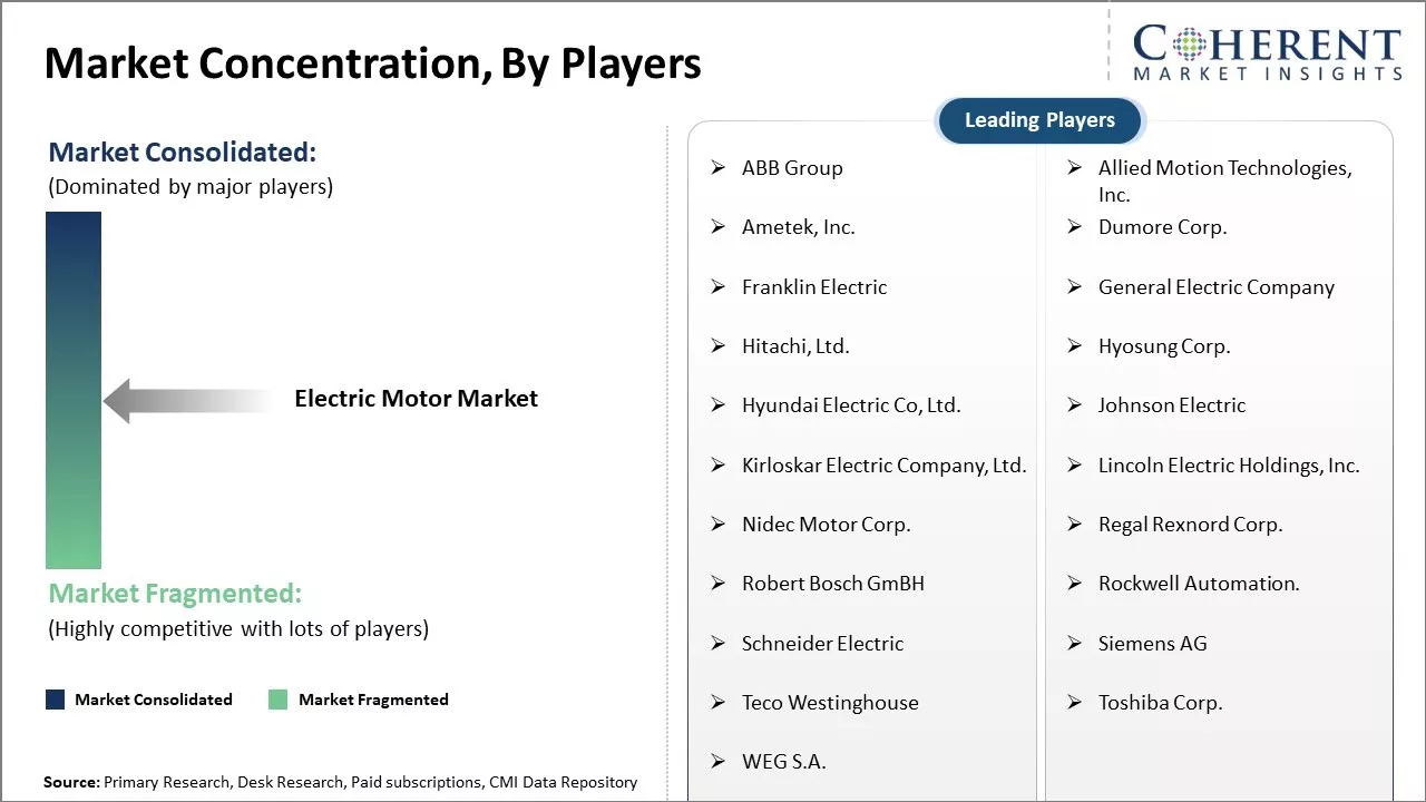 Electric Motor Market Concentration By Players
