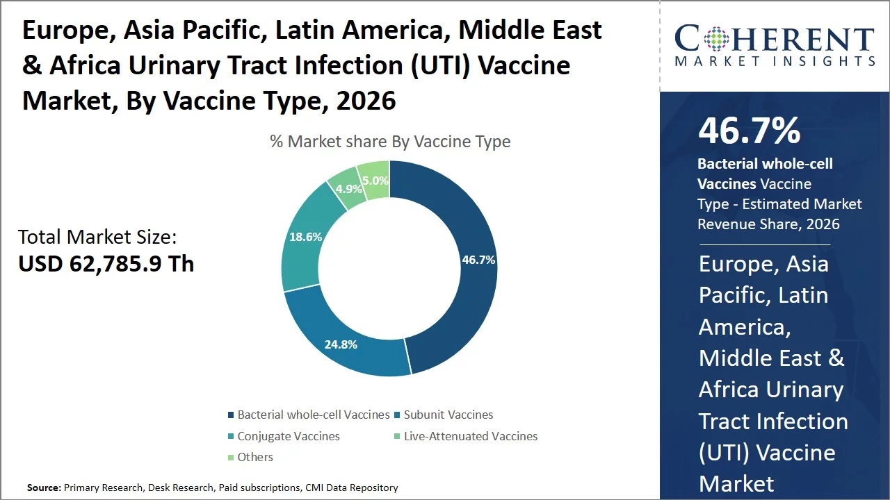 Europe, Asia Pacific, Latin America, Middle East & Africa Urinary Tract Infection (UTI) Vaccine Market By Vaccine Type