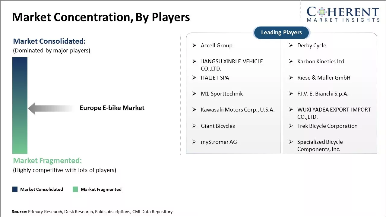Europe E-bike Market Concentration By Players