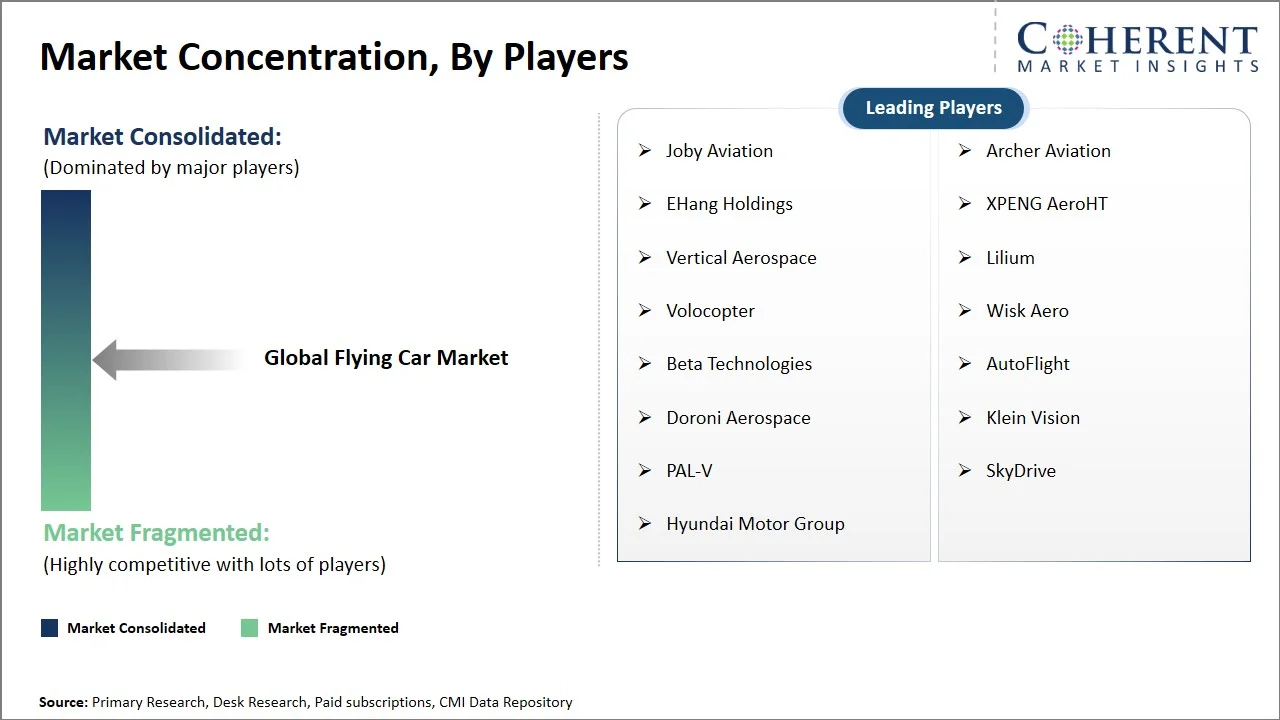Flying Car Market Concentration By Players Flying Car Market Concentration By Players