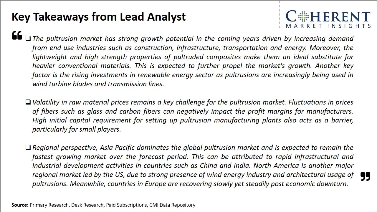 Global Pultrusion Market Key Takeaways From Lead Analyst