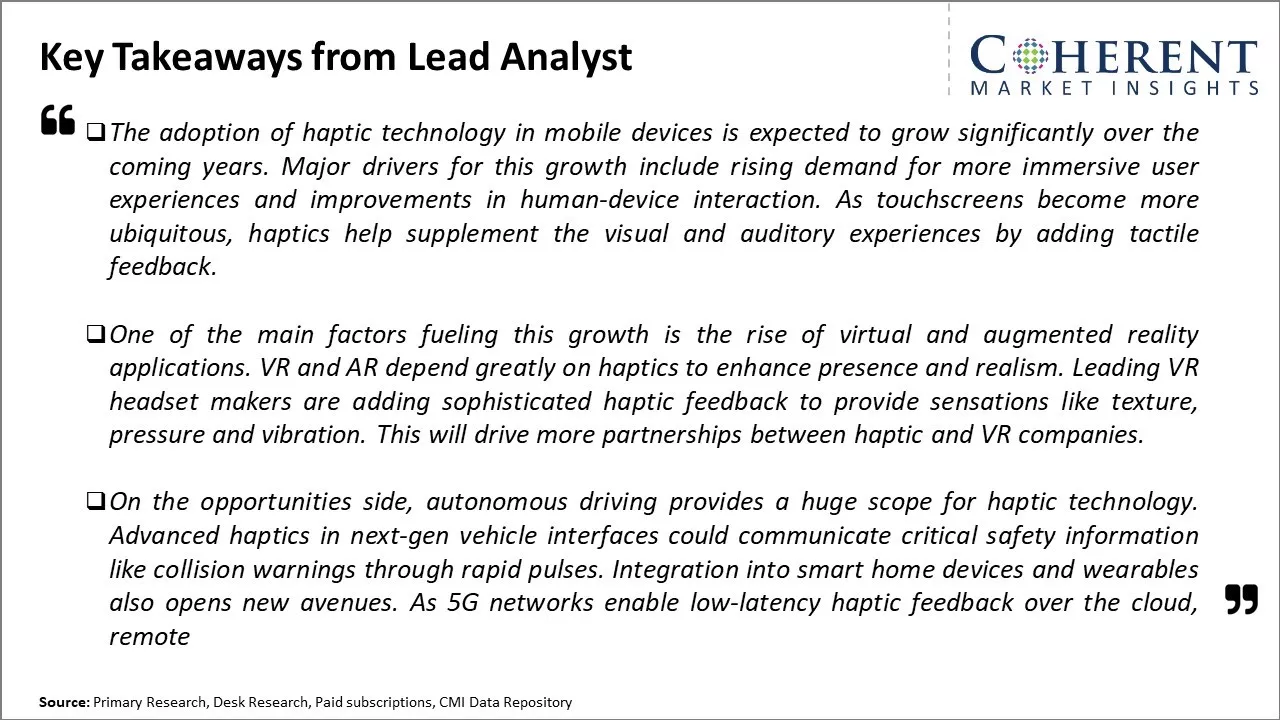 Haptic Technology for Mobile Devices Market Key Takeaways From Lead Analyst 