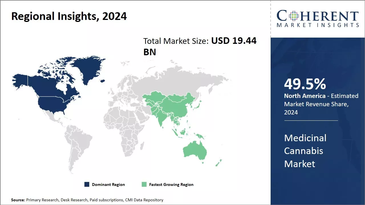 Medicinal Cannabis Market Regional Insights, 2024