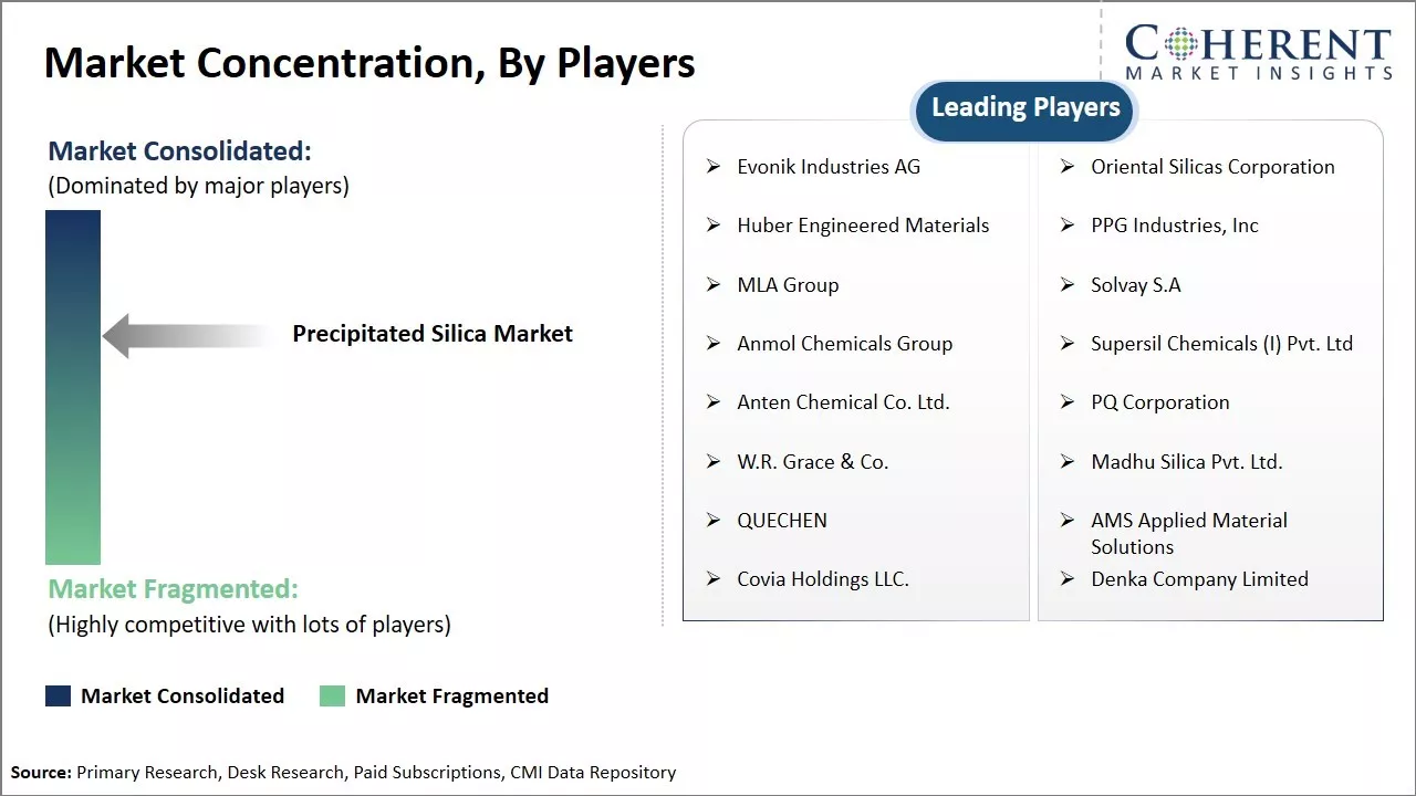Precipitated Silica Market Concentration By Players