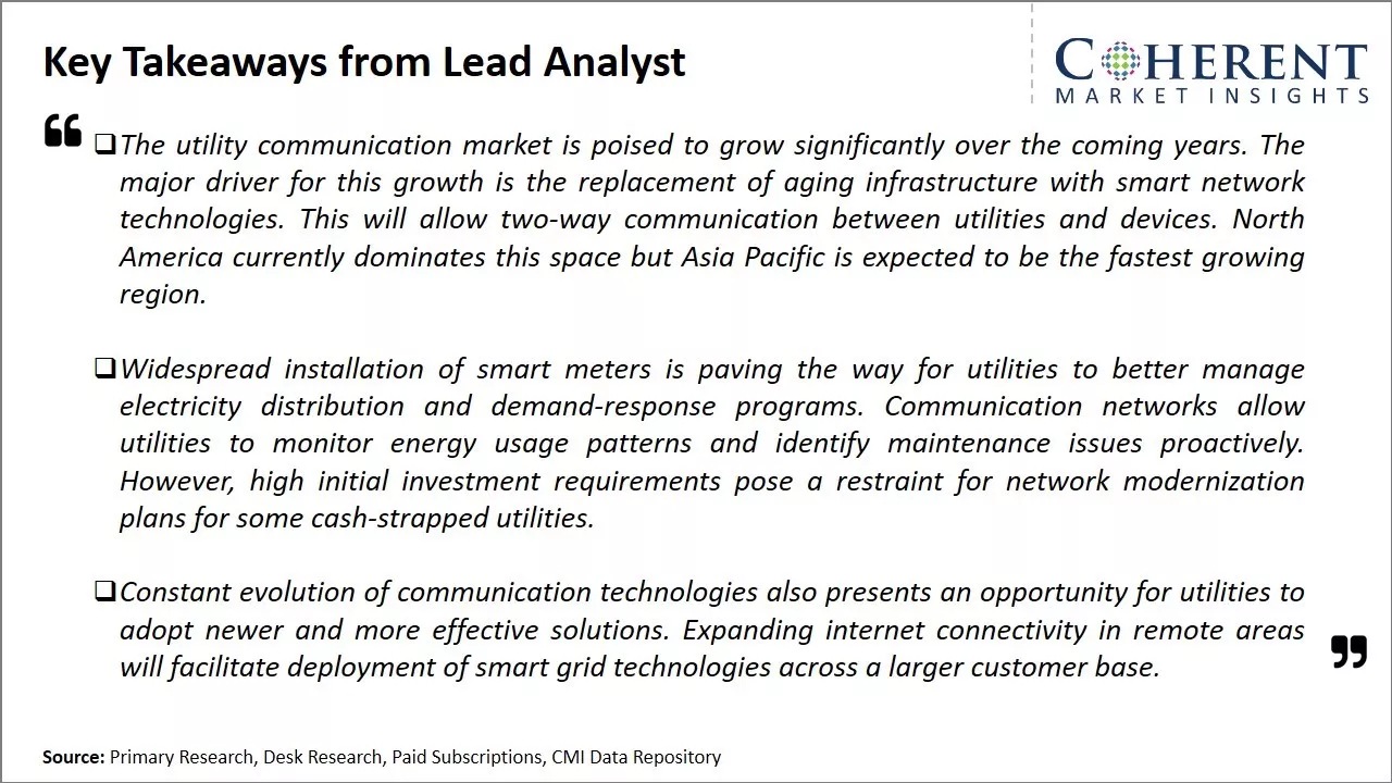 Utility Communication Market Key Takeaways From Lead Analyst