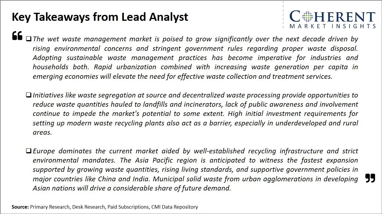 Wet Waste Management Market Key Takeaways From Lead Analyst