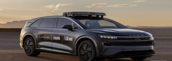 Lucid, Nuro, and Uber Reveal New Robotaxi and Start Testing It on the Road at CES